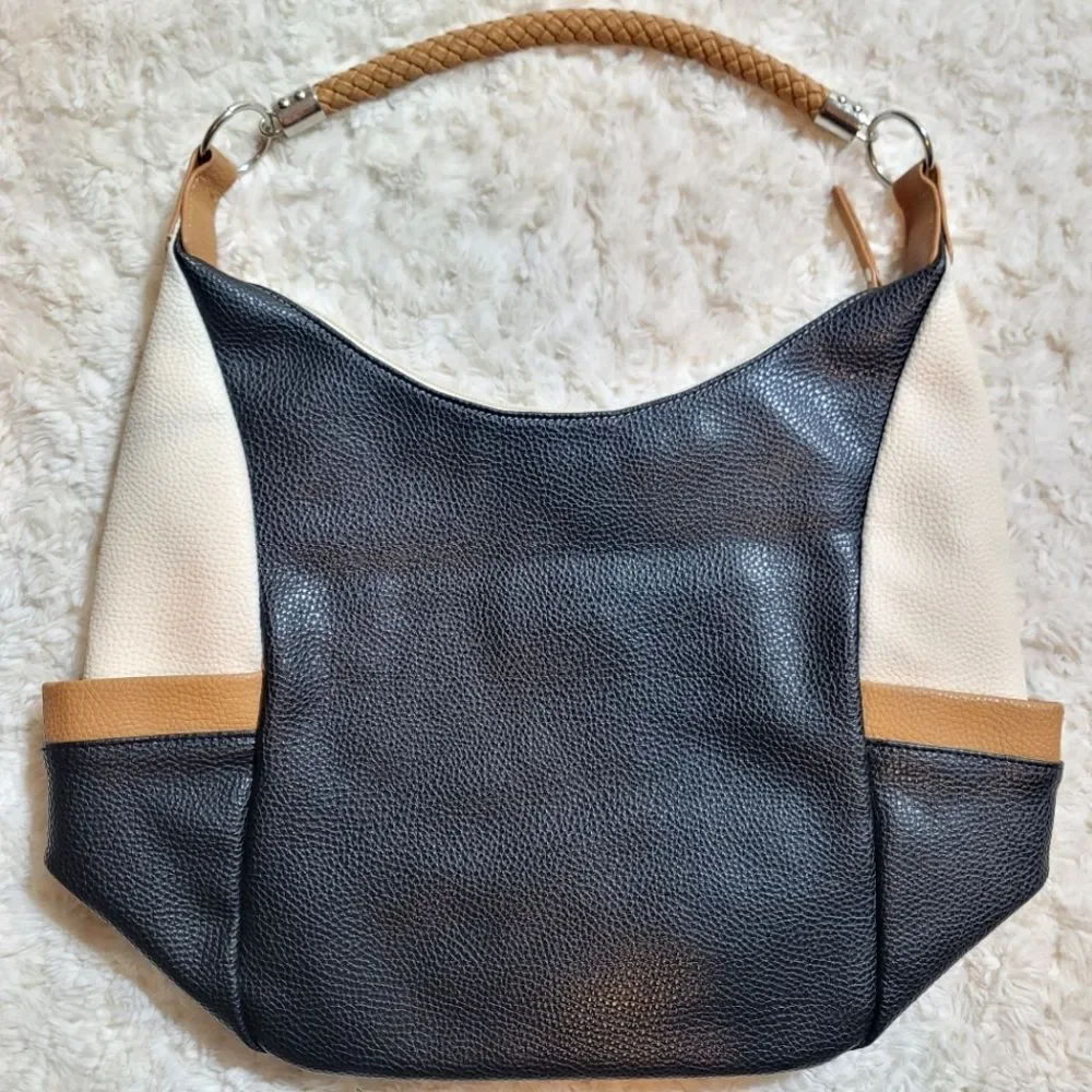 Nautica 'Port O Call' Color Block Brown/White/Cream Hobo Shoulder Bag